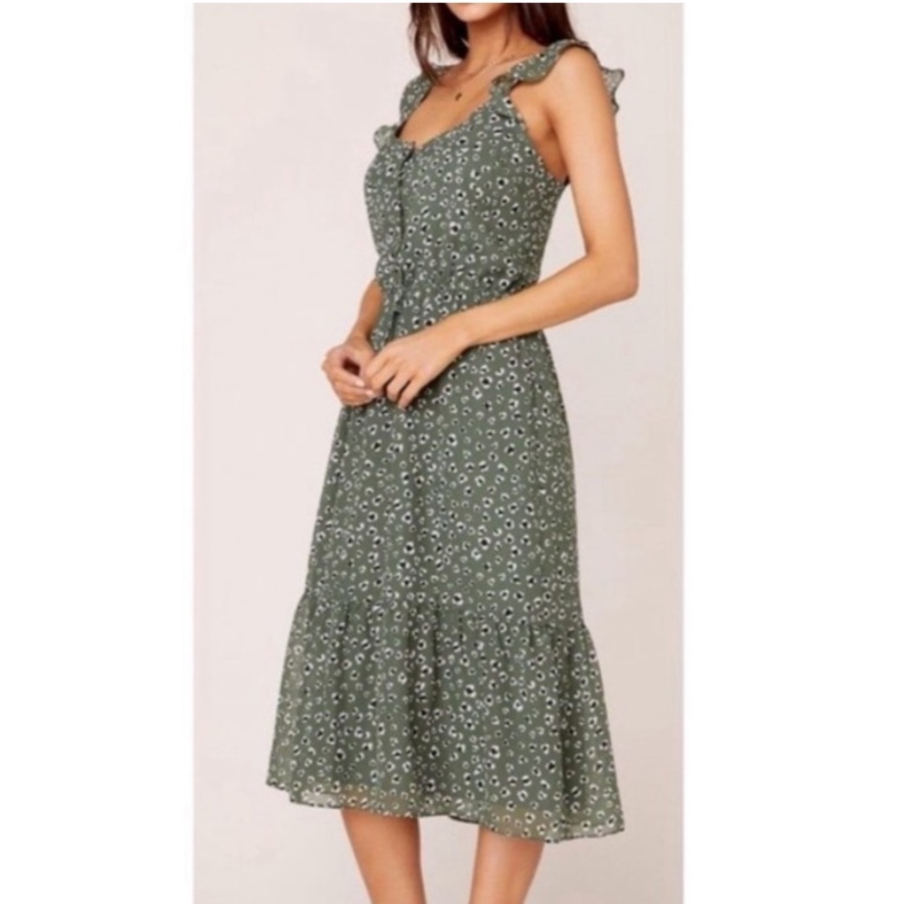 Jack by BB Dakota Green Printed Midi Dress